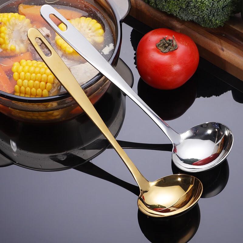 Zhi Shi Edelstahl Suppenkelle mit langem Griff Set
