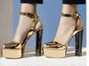 Fashion Peep Toe Platform Women Sandals Chunky Heel Patent Leather Large Size High Heels Summer Fashion Ankle Strap Shallow Sandals