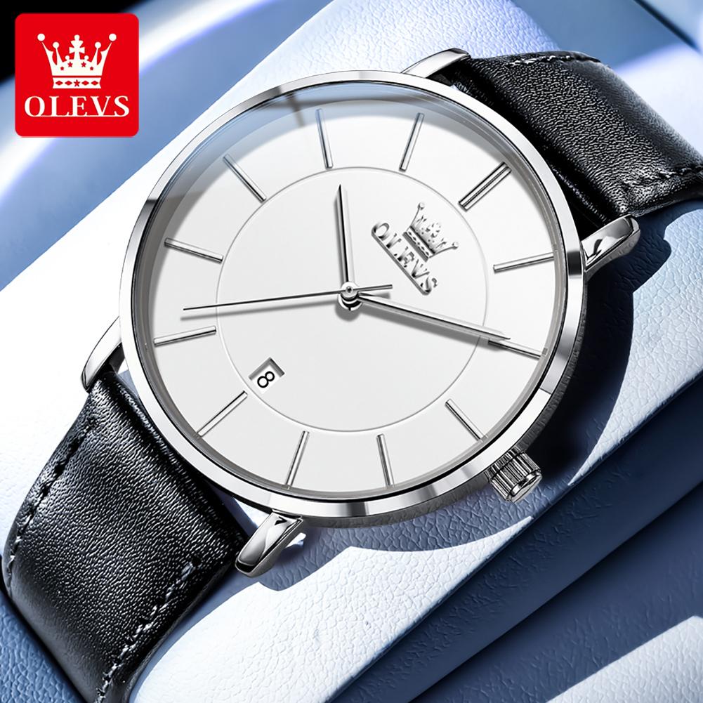 OLEVS Ultra Thin 6.5mm Top Original Quartz Watch for Men Minimalist Fashion Luxury Brand Waterproof Men's Watches 5869