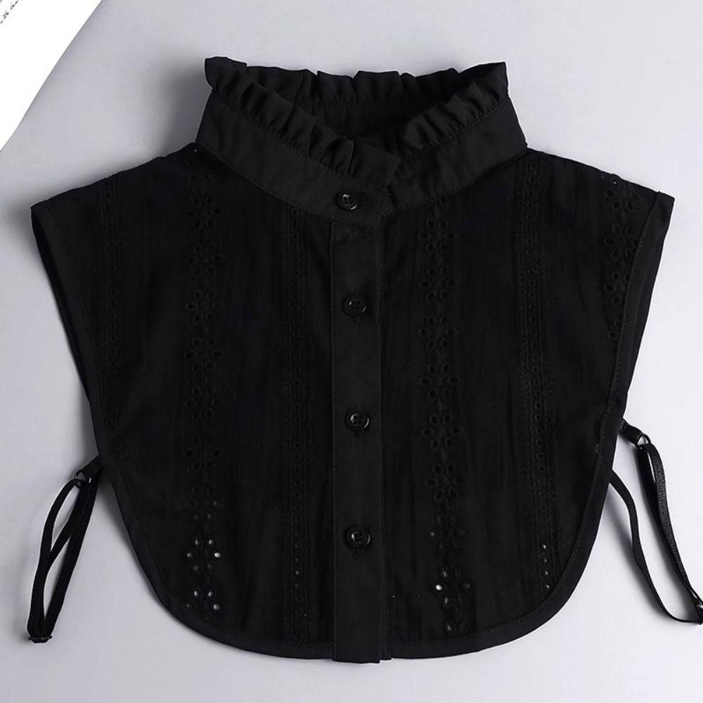 White Lace Lapel Half Shirt Black False Blouse Collar Detachable Fake Collar  Clothes Decoration