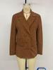Giacca da completo in velluto a coste da donna 2025 - Stile europeo/americano Monocolore Autunno/Inverno Cardigan