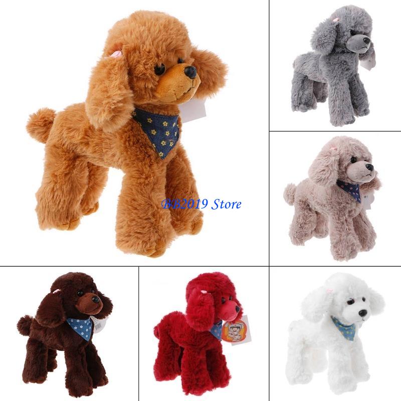 Q0Kb Plush Dogs Poodle High Simulation Children Gifts For Doll Stuffed Lovely