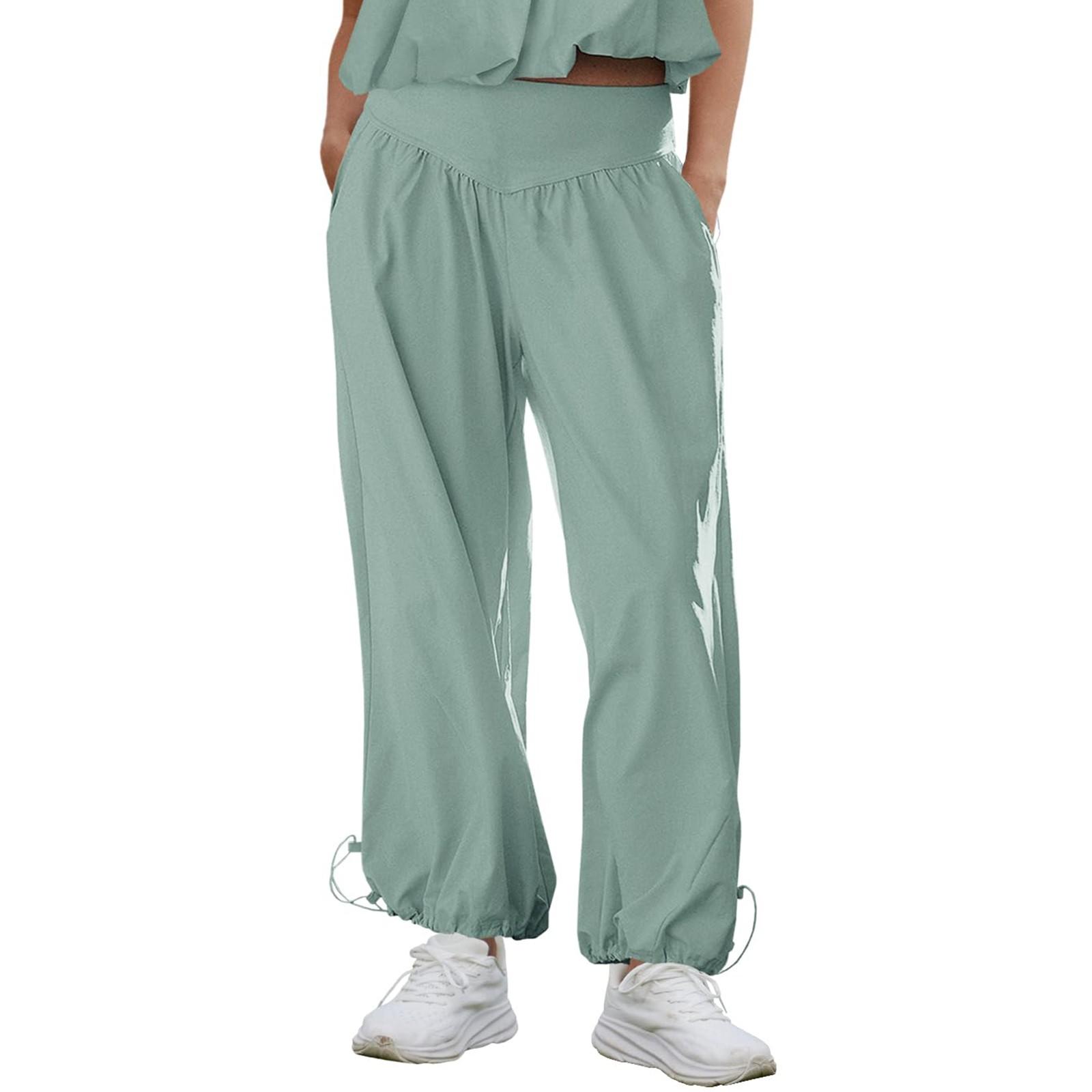 

Женские модные однотонные брюки с карманами, с высокой талией, спортивные повседневные брюки XL