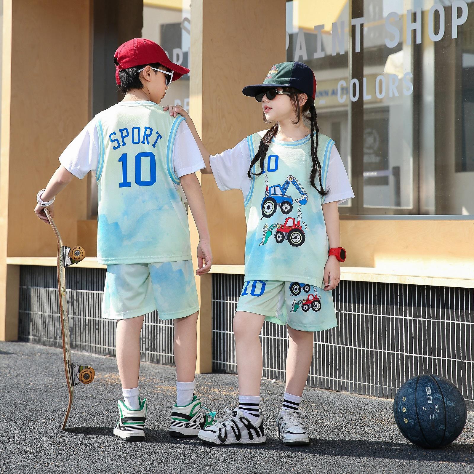 

Children s No. 10 Basketball Jersey Men s Suit Outdoor Sports Training Jersey Women s Quick-drying Fake Two-piece T-shirt Cartoon Short Sleeve 16 бежевый