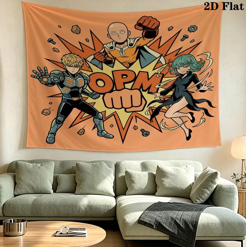 Onepunch Man Wandteppich Ästhetisches Wandbehang Gedruckter Stoffdecke Dekorative Wandteppiche Für Schlafzimmer Wohnzimmer Heimdekoration