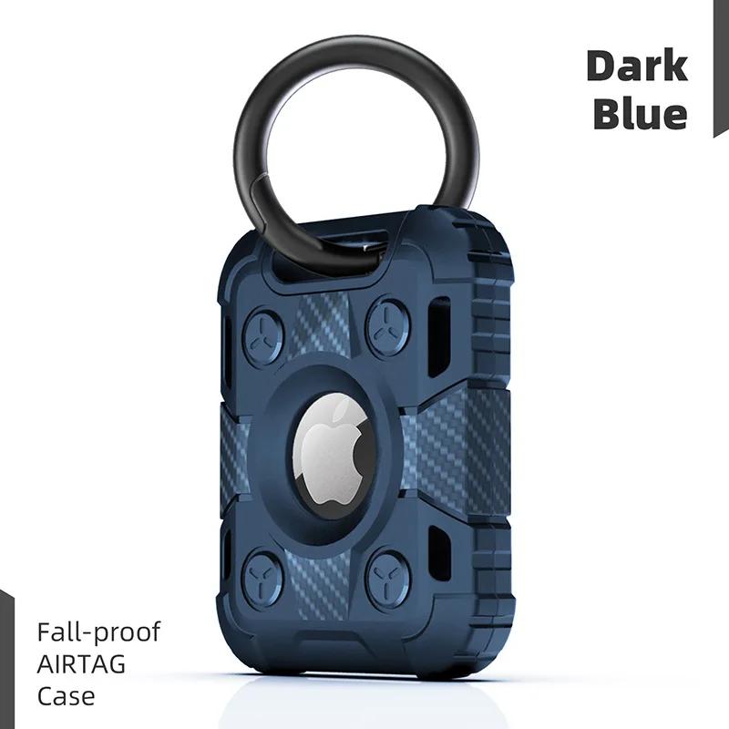 For AirTag Soft Silicone Protective Case With Keychain Tank Armor GPS Anti-lost Shockproof Cover For Apple Air Tags TPU Device