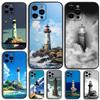 Landscape Lighthouse Phone Case For Apple iPhone 15,14,13,12,11,Pro,X,XS,Max,XR,Plus,Mini Soft Black Cover