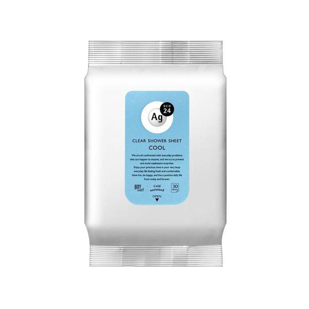 Ag DEO24 Clear Shower Sheet Cool Type, Scent Free, 30 Sheets