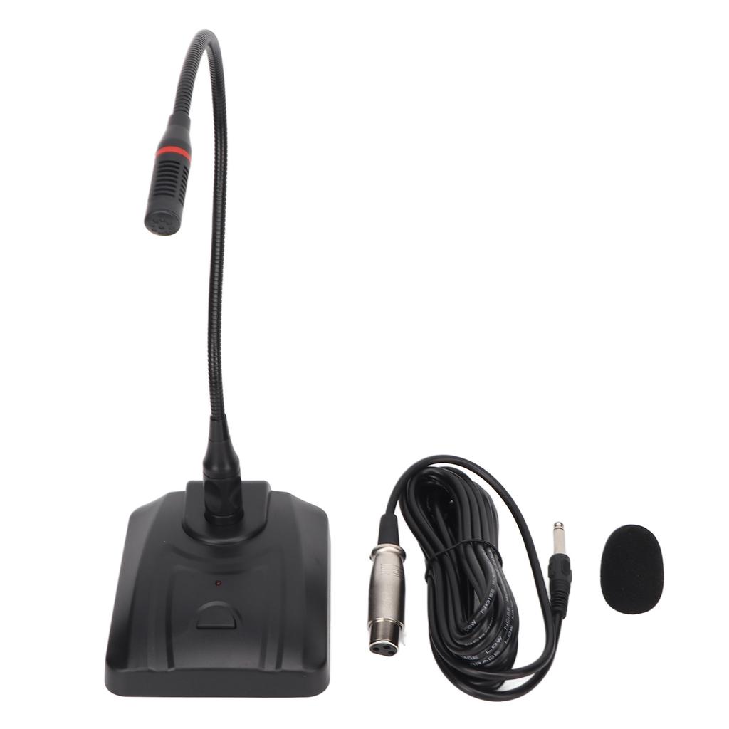 Gooseneck Condenser Microphone Flexible 6.35mm Wired Desktop Microphone for Broadcasting Conferences Lecture