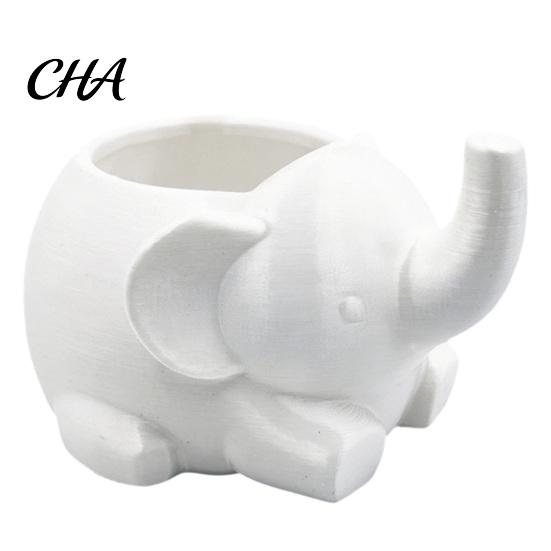 Desktop Storage for Pens 3D Printed Elephant Pen Holder, Minimalist Organizer Office School Supplies, Tidy Makeup Brush Cute Animal Stationery