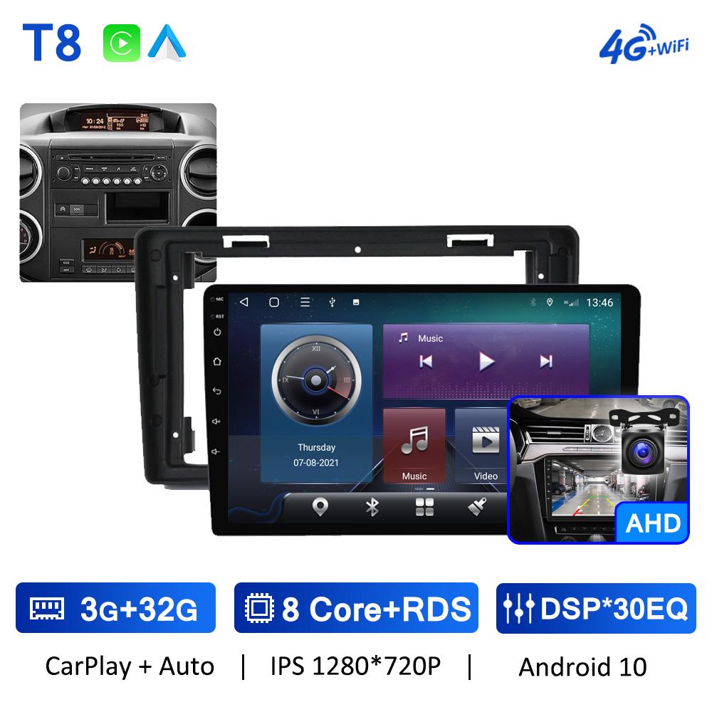 Car Radio Stereo Android 10 CarPlay For Citroen Berlingo 2 B9 Peugeot Partner 2008-2025 Multimedia Video Player GPS Autoradio HU