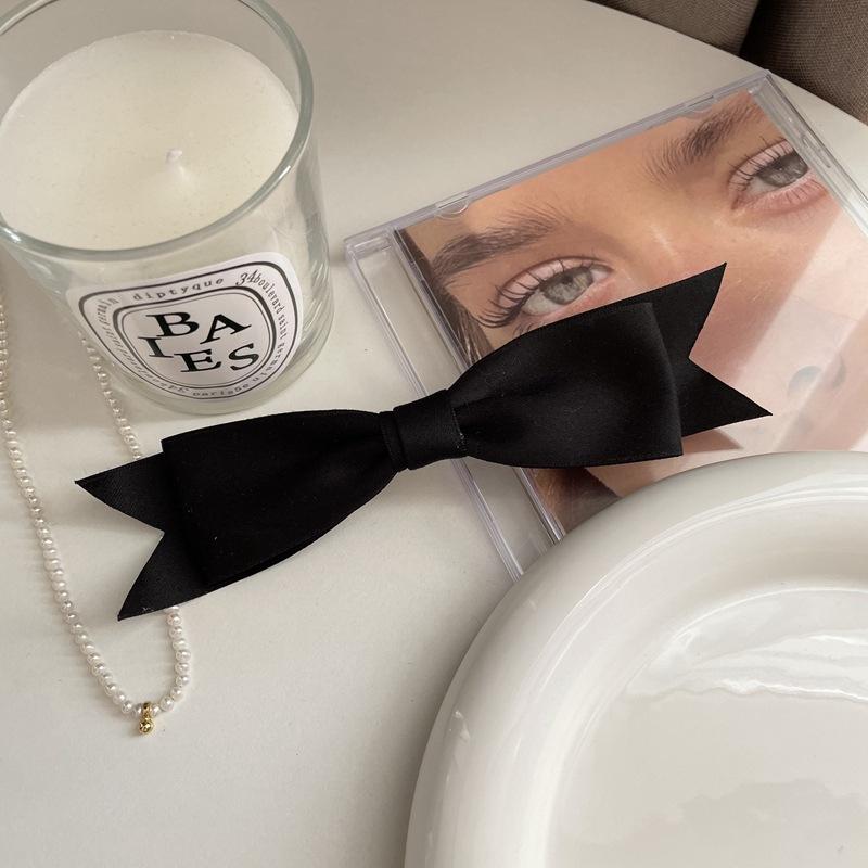 Vintage Bowkont Barrettes Hair Clips for Girls French Clips With Artificial Pearls Satin Silk Hair Accessories