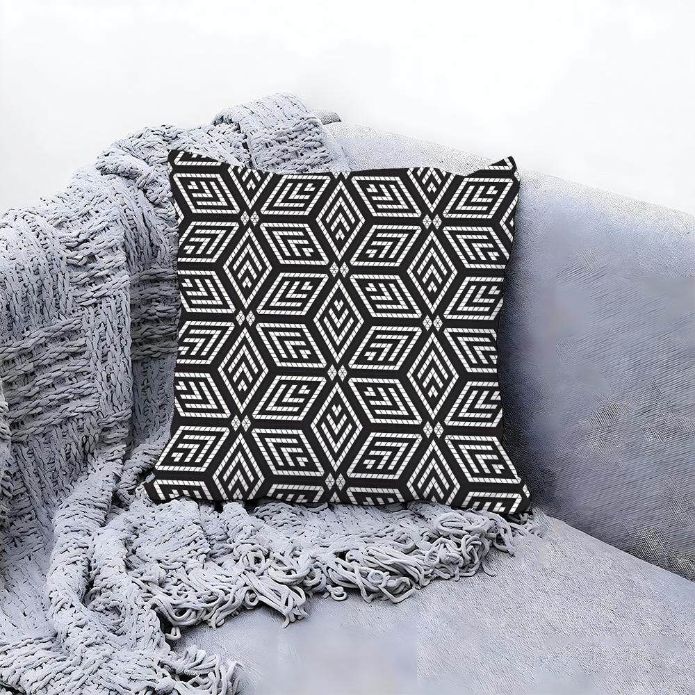 Trendy Creative Print 2 Design Cushion Cover Premium Comfort Reversible Pillow Cove In One Design For Any Room & Car Interior