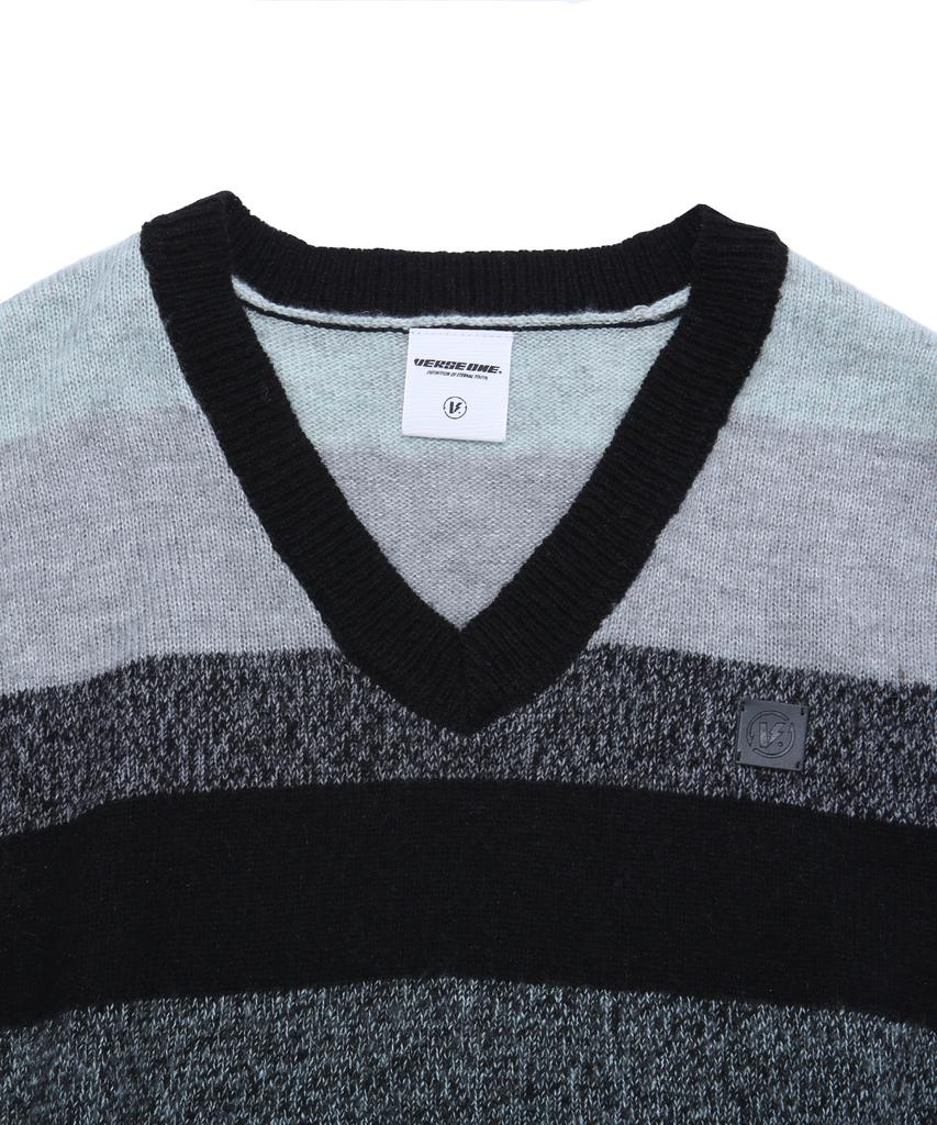 VERSE ONE Alpaca Gradient Knit Vest Mixed Color