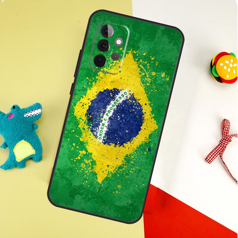 Brazil Brazilian Flag Case For Samsung Galaxy A54 A34 A24 A14 A12 A22 A32 A42 A52 A72 A52S A51 A71 A13 A53 Cover