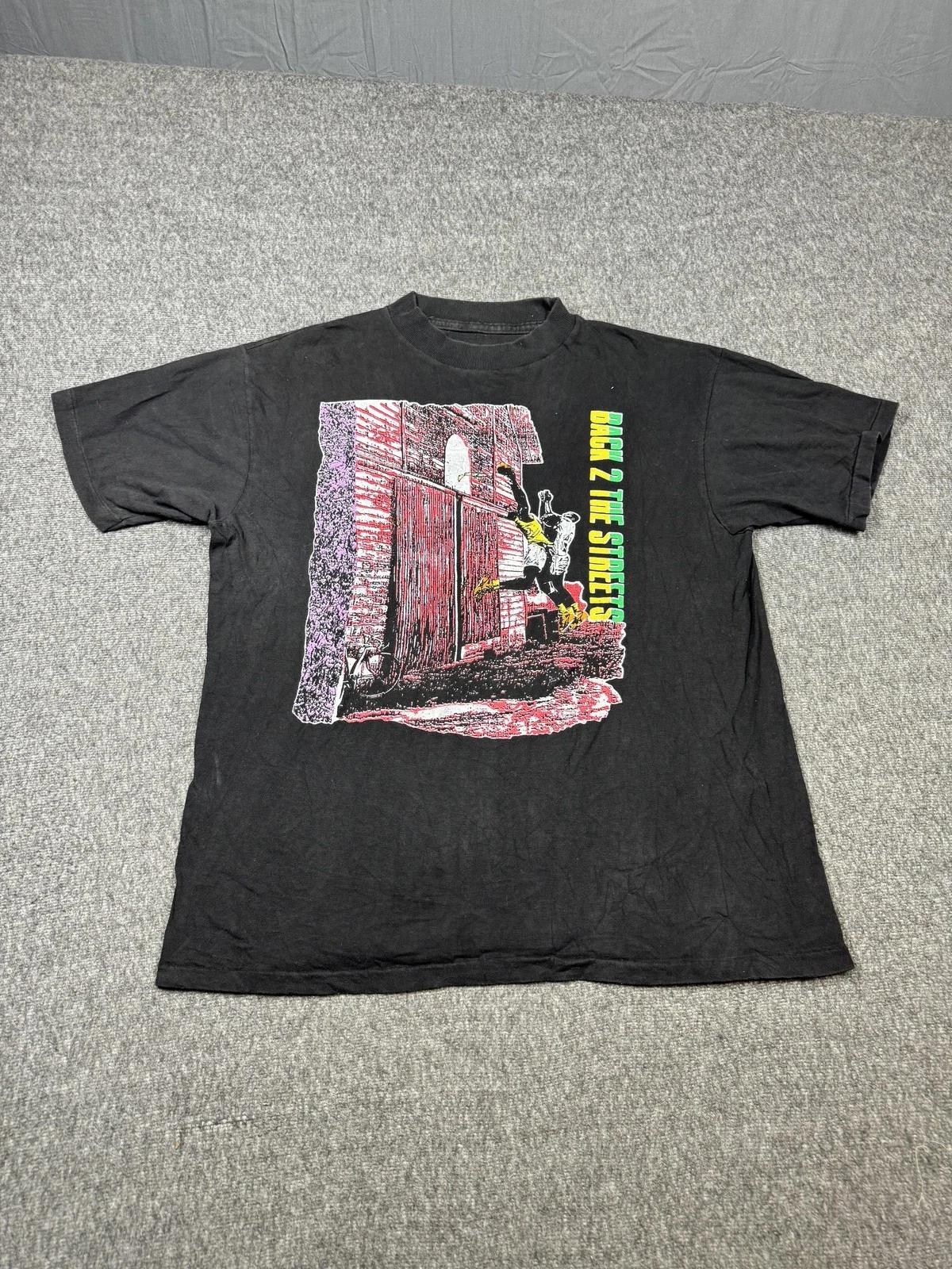 Vintage Back 2 The Streets Shirt Mens Large Black Basketball Urban Graphic 90s 2XL