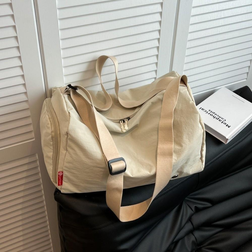 

Versatile Travel Luggage Bag Korean Yoga Satchel Bag Trendy Sports Fitness Bag Work Bag бежевый