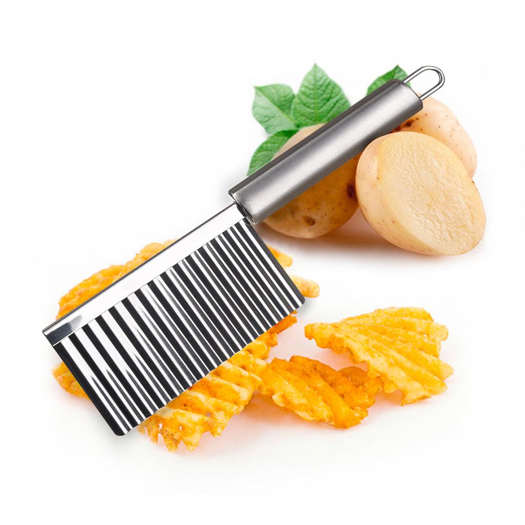 Corrugated Wave Knife For Vegetables, Fruit, Fries, Banquet