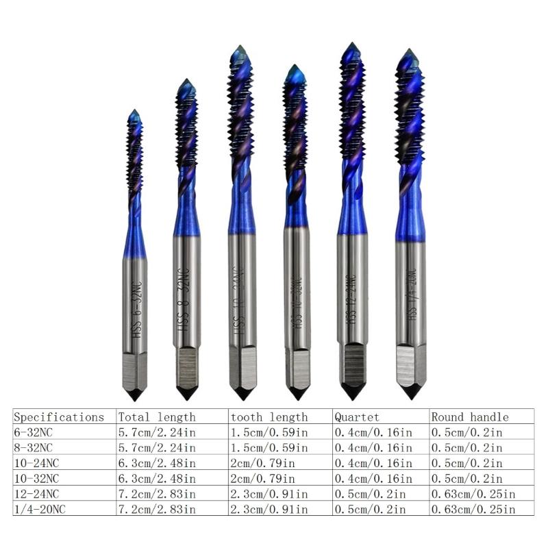 6Pcs Heavy Duty Twist Drill Bit Set Serrated Grooving Cutting Tap Spirals Wood Metal Hole Drill Bit Tool Replacement