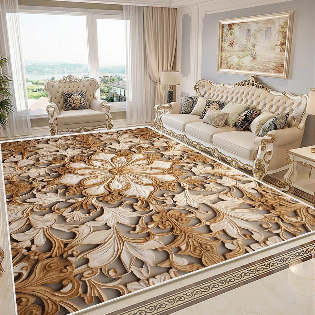 Flower 3D Carpet for Bedroom Home Decor Large Area Living Room Soft Rug Kitchen Anti-Slip Lounge Bathroom Corridor Mat Decorate