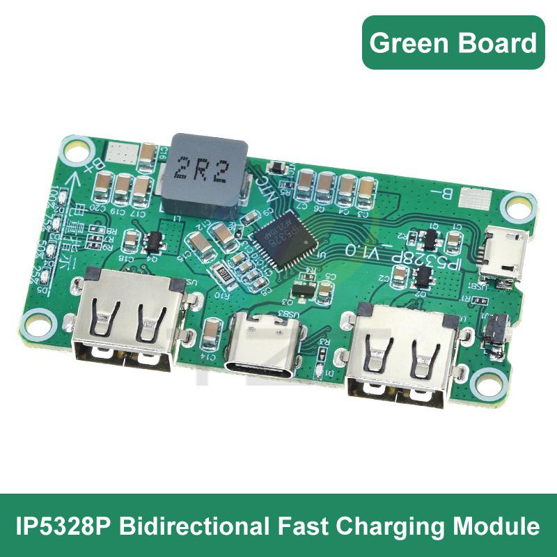 Power Bank Module – 3.7V to 5V/9V/12V Boost, IP5328P Bidirectional Fast Charging