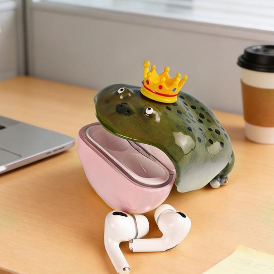 Custodia Protettiva Rana Novità Custodia Auricolari Rana Brutta Copertura Protettiva Animale Divertente per Auricolari Wireless per Airpods