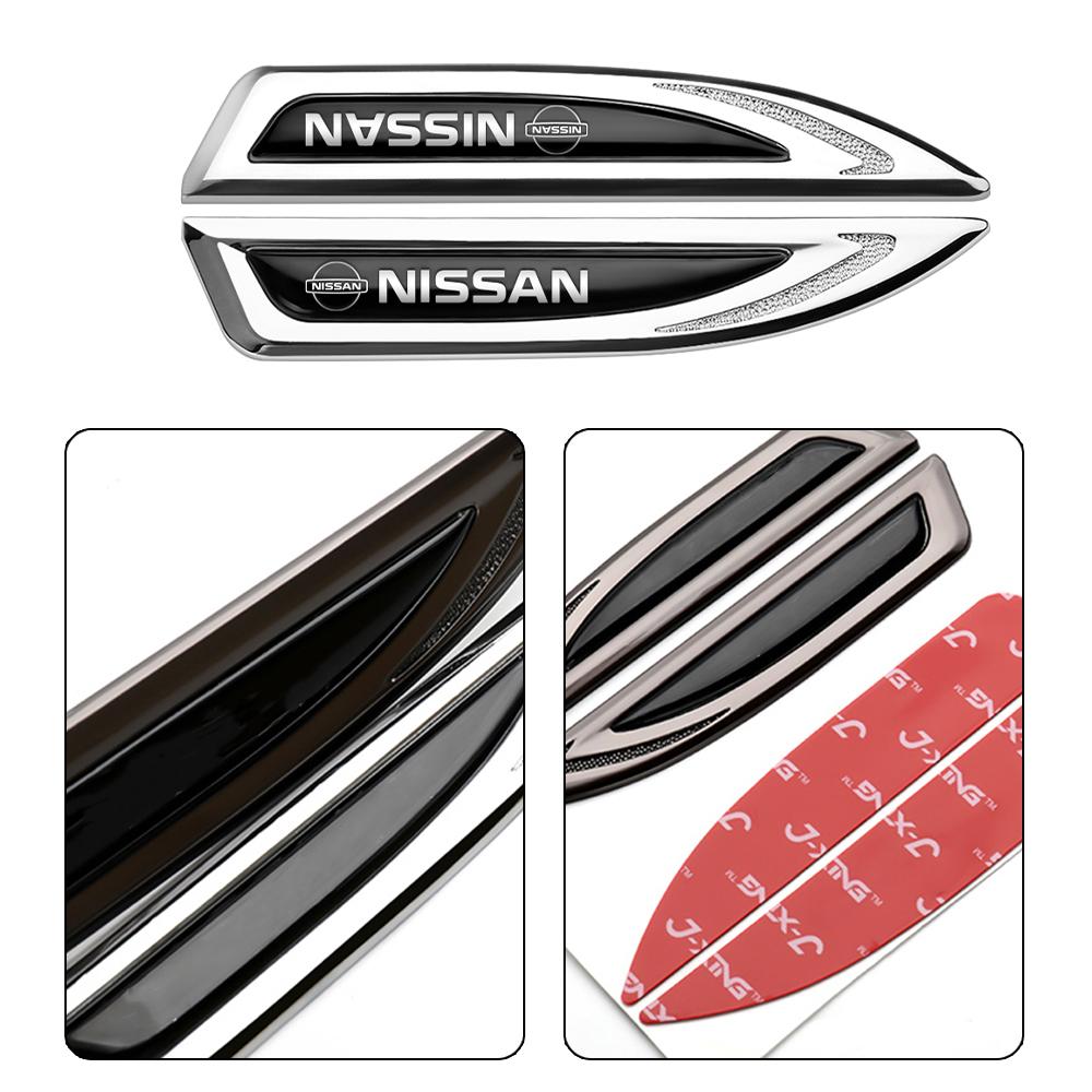 2PC Blade Badge Decor Sticker Labeling Car Emblem Body Trim Accessories For Nissan Nismo X-Trail Qashqai Sylphy Altima Leaf Note