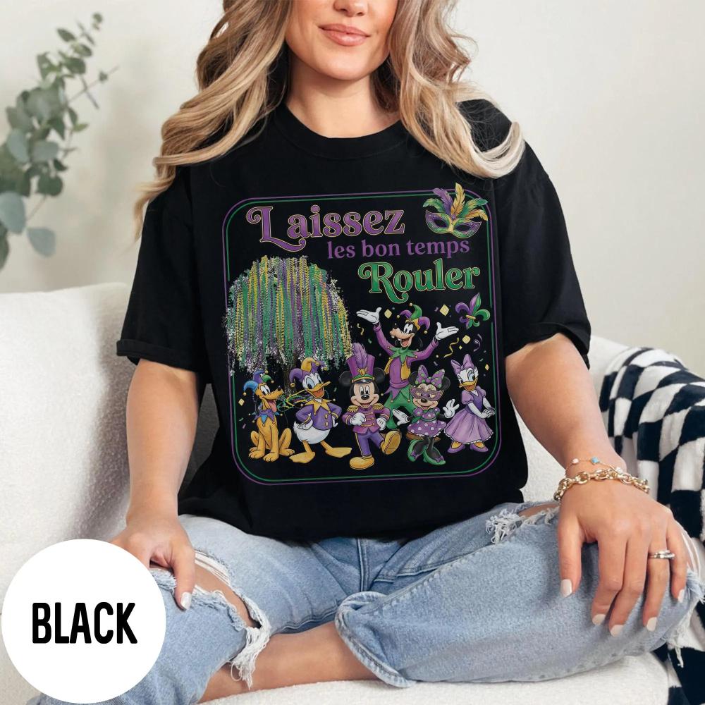 Laissez Les Bon Teamps Rouler Mardi Gras Shirt Mickey Friends Mardi Gras Carnival Matching Tee land Trip S