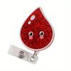 2D Retractable ID Card Holder Reel for Doctors, Featuring An Adorable Cartoon Design, Suitable for Nurses and Hospital Staff