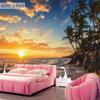 Tropical Island Beach Mural Sunrise Scenery 3D Wallpaper Living Room Bedroom Wallpaper Mural Home Decoration