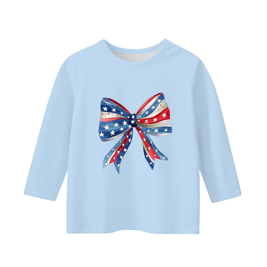 Druckoberteile für junge Mädchen 3-10 Jahre Rundhals 3/4-Ärmel T-Shirts Trendige Oberteile Outfit T-Shirts