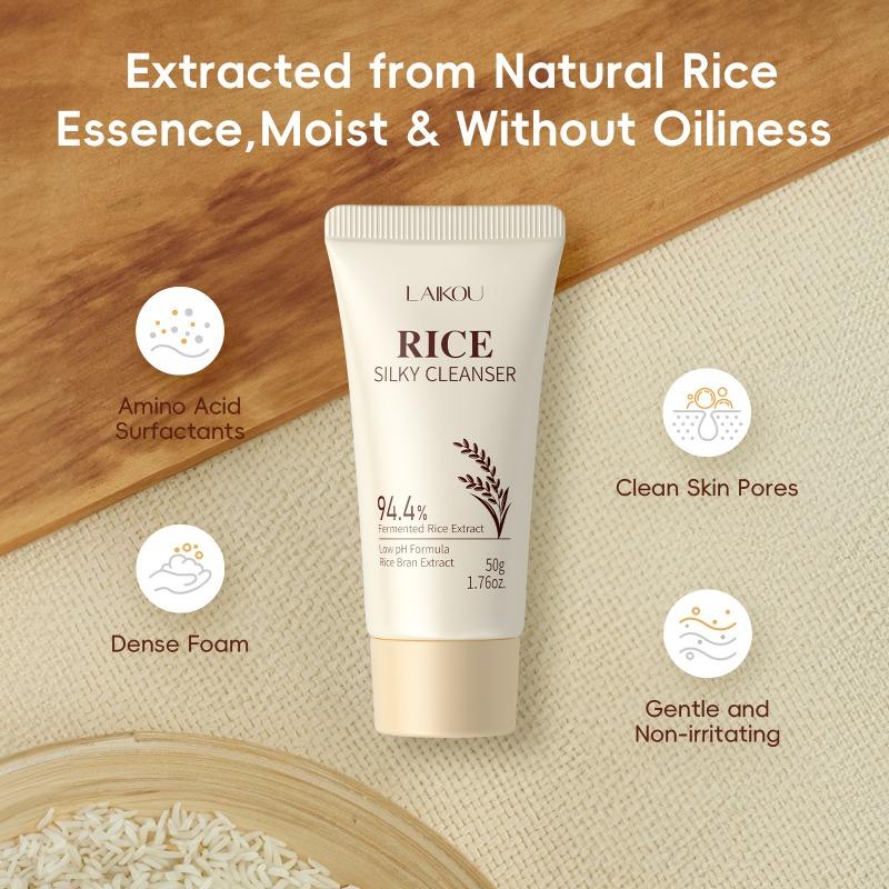 LAIKOU Rice Silky Face Cleanser 50g, Gently Clean Without Tighteness
