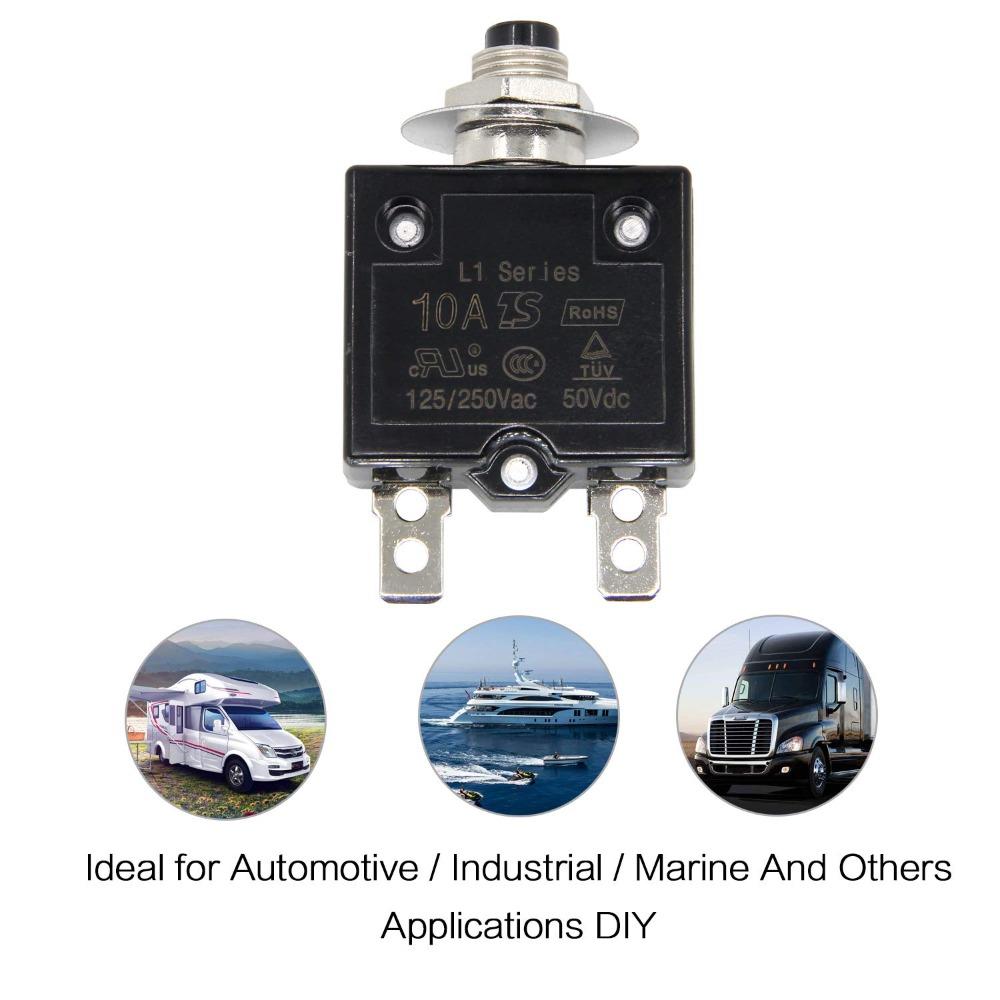 5-30A Dc Circuit Breaker 50Vdc Manual Reset Button Thermal Circuit Breaker  Current Protector