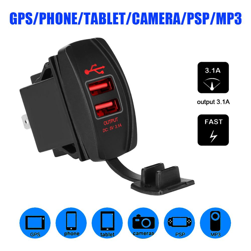 24V 12V Car USB Chargers 3.0 LED Socket Power Adapter Splitter For Truck Trailer Off Road 4x4 Caravan RV Motorcycle Accessories