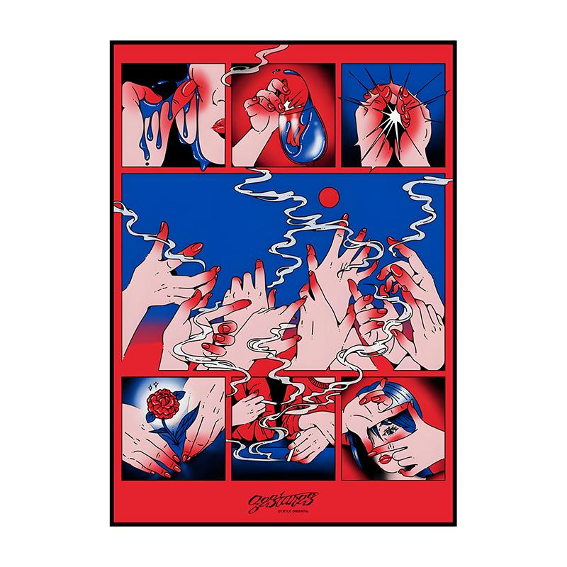 Klassische Vintage-Poster Abstraktes Retro-Bausteine Leinwandgemälde Druck Wandkunst Bild für Wohnzimmer Schlafzimmer Heimdekoration