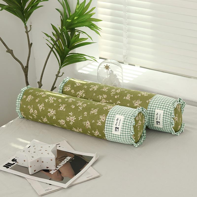 Cylindrical Neck Support Pillow for Cervical Health - Double-Layer Gauze & Buckwheat Hull Core Buckwheat Hull Filled