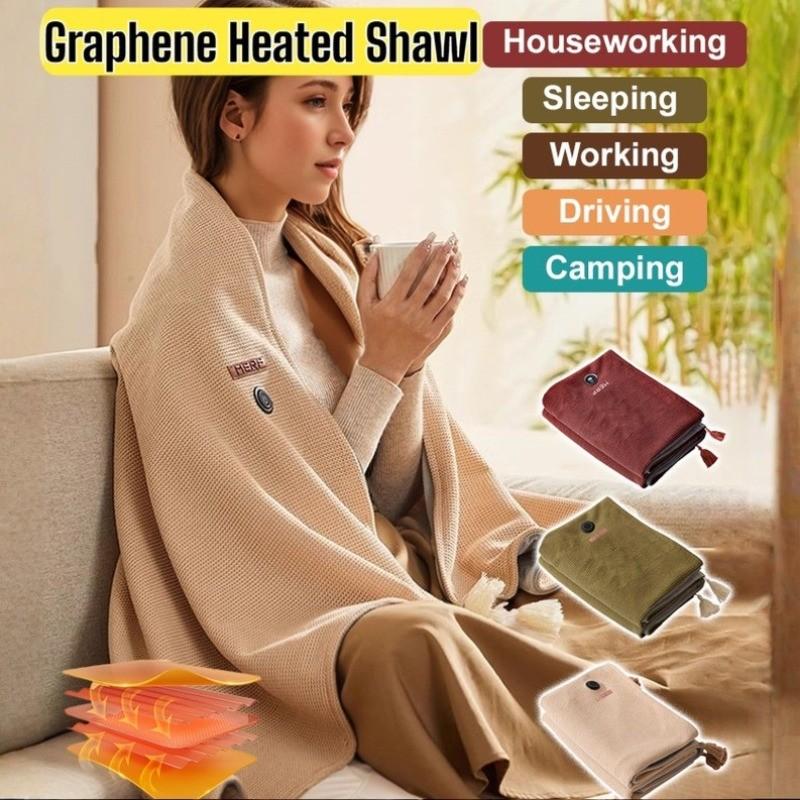 Portable Heated Shawl USB Heated Graphene Warming Blanket Small Electric Heating Blanket Waist Warming Abdomen Heating Pad