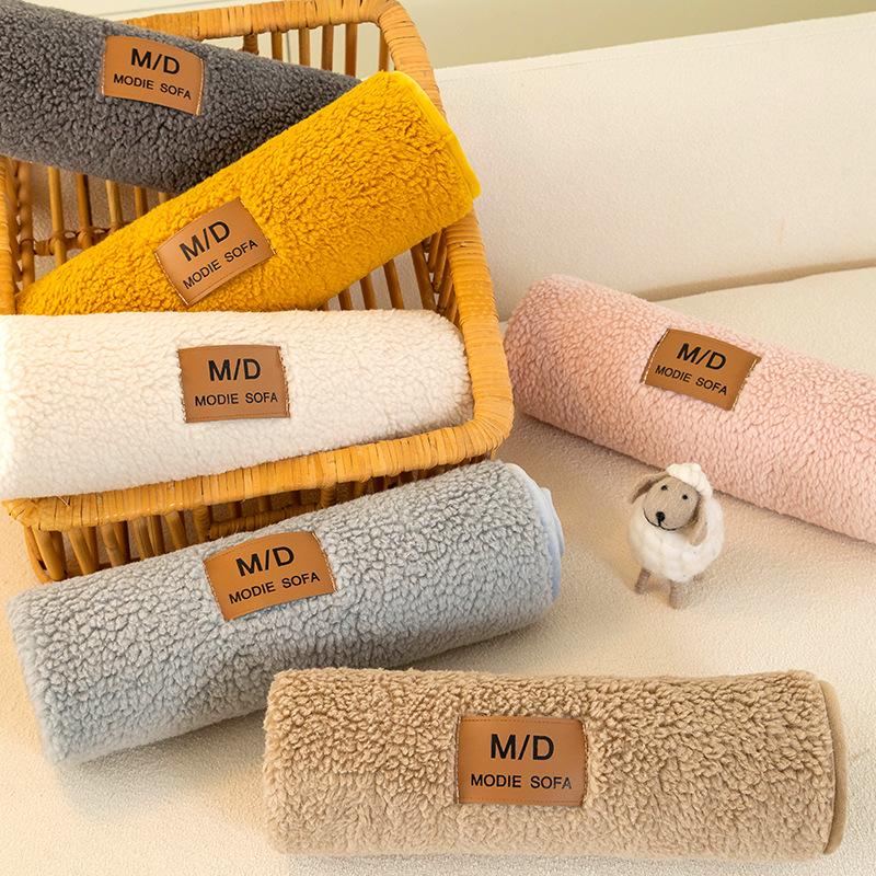 Lamb Plush Sofa Cushion for Autumn and Winter Thick Warm Solid Cushion for Living Room Anti Slip Furniture Protection Slipcover