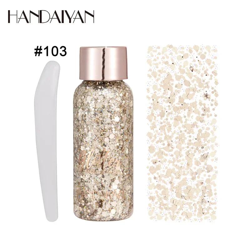 HANDAIYAN Autocollants à paillettes pour les yeux, les cheveux, le corps et le visage, Gel Art, paillettes amples, crème, bijoux en diamant, strass, maquillage, fête, Festival