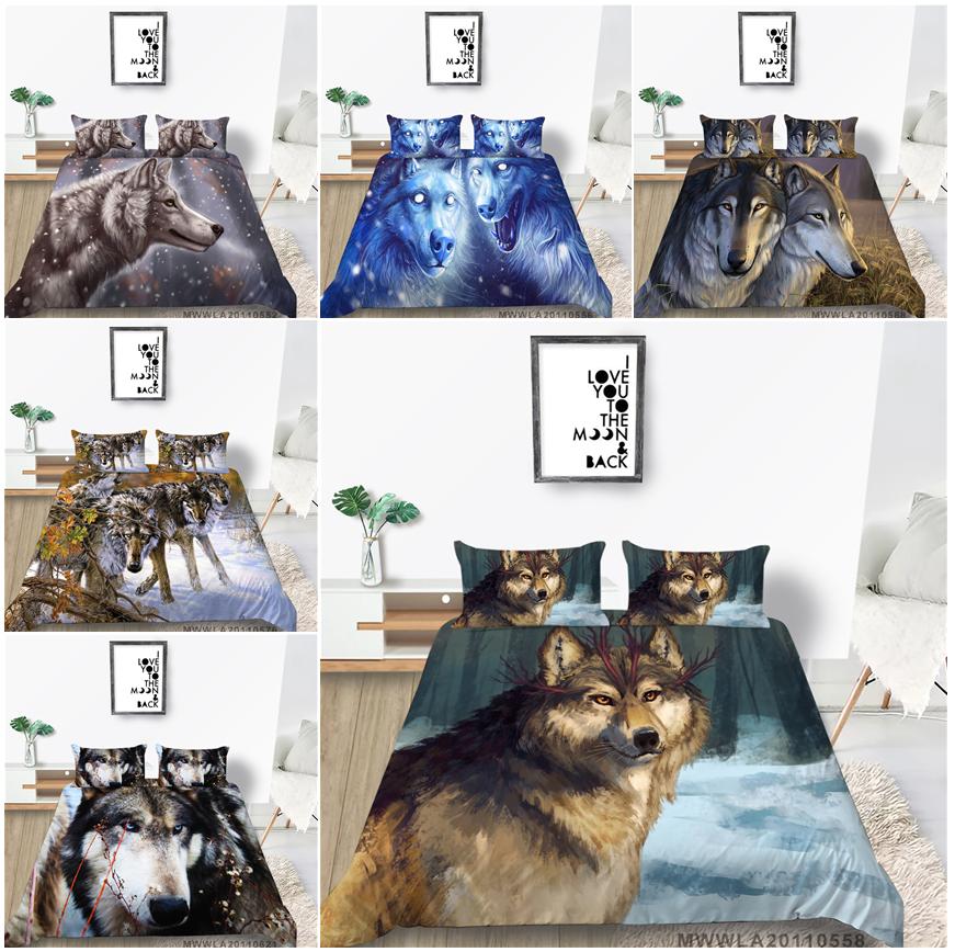

Комплект постельного белья с 3D узором волка, пододеяльник для спальни, наволочка, комплект постельного белья для спальни, полный размер, односпальная/двуспальная кровать, украшение дома