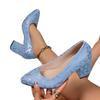 Autumn New Sleeve Low Heel Thick Heel Fashion Boots Retro Pointed Rhinestone Mid Boots