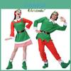 Christmas Elf Adult Cosplay Costume Couple Outfits
