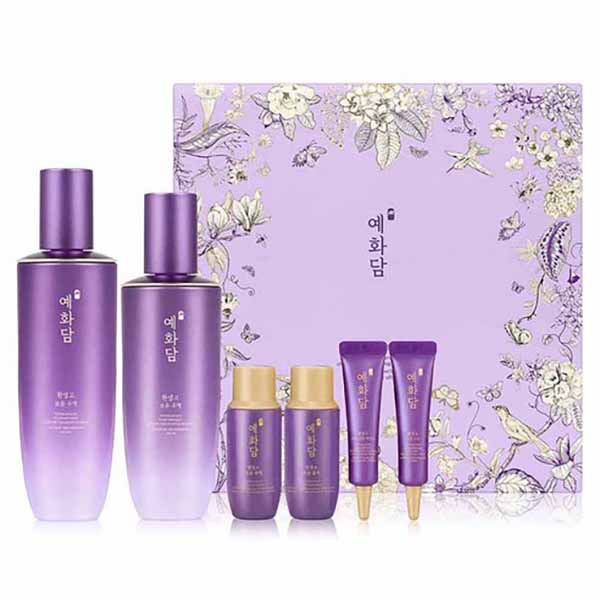 Yehwadam Hwansaenggo Rejuvenating Toner & Emulsion Set (Toner 150ml + Emulsion 130ml) – Anti-aging Herbal Skincare for Radiant Skin, Korean