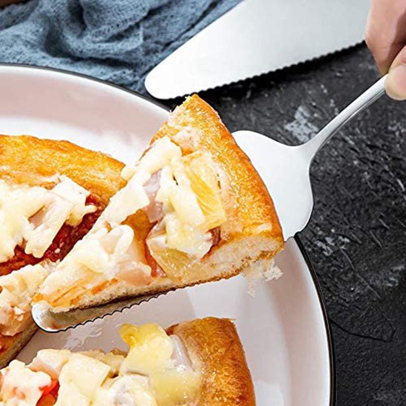 Stainless Steel Cake Server, 9-Inch Pie Server, Wide Cake Pizza Cutter Tart Dessert Slicer for Party