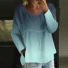 Women's Casual Fashion Loose Round Neck Gradient Print Long Sleeve Top