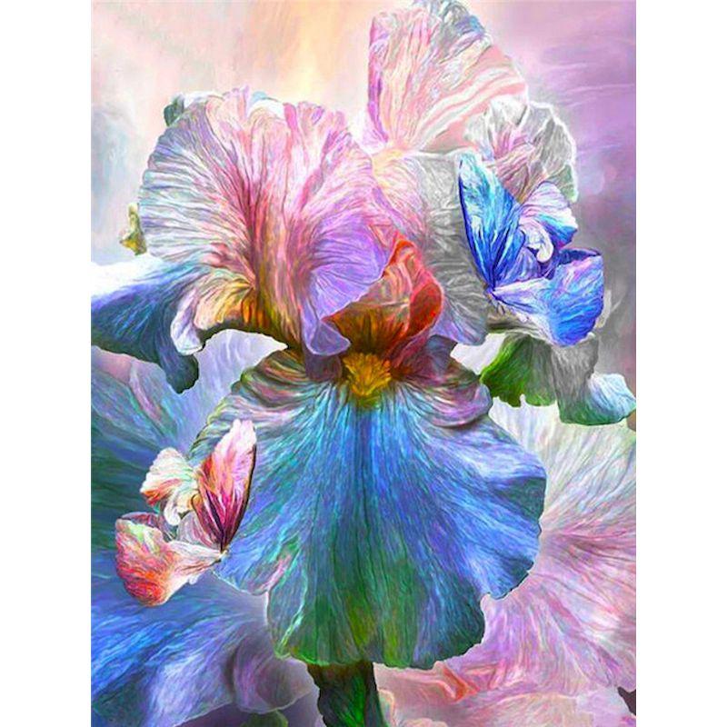 5d DIY Diamond Painting Flower Full Square Drill Diamond Embroidery Iris Mosaic Rhinestone Craft Kit Home Wall Decor