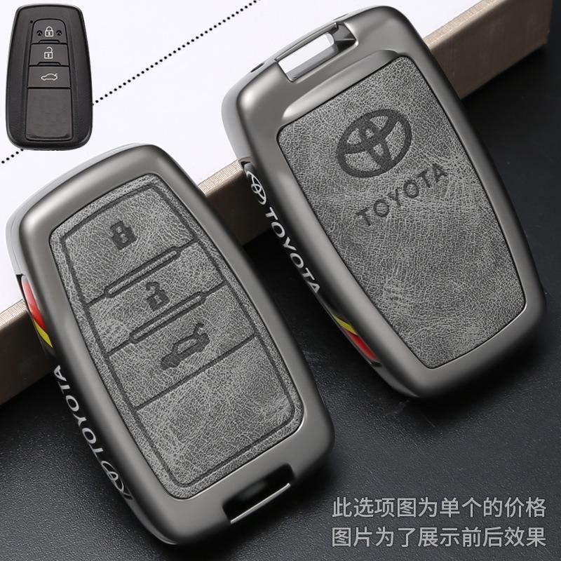 bzbn8 Car Key Case Cover Bag Shell For Toyota C-HR Prius RAV 4 Camry Corolla Land Cruiser 200 Prado Crown TLK 200 Yaris Cross Hilux