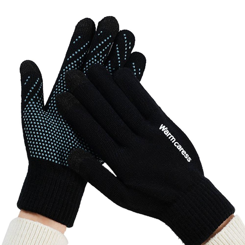 

Cold-proof Full Fingered Gloves Breathable Mittens Fashion Wool Knitted Winter чорний