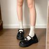 Brown retro British style platform loafer small leather shoes women's 2025 new summer skirt heightening Mary Jane shoes