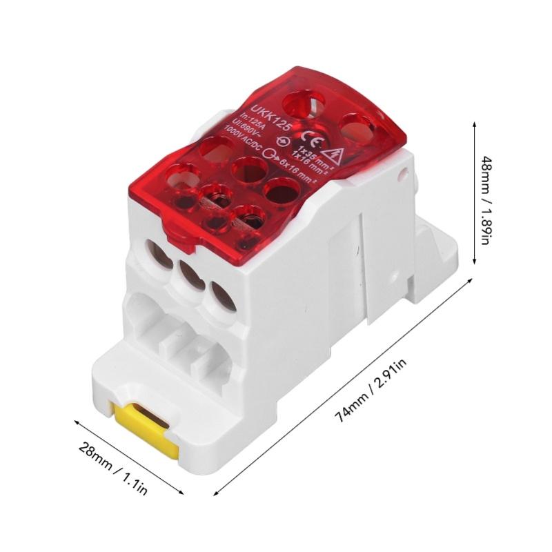 Terminal Block Junction Box DIN Rail Main Line Universal Power Distribution 690V 125A/400A Blue